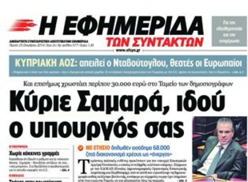 200.000 ευρώ ζητά ο Ντινόπουλος από την 