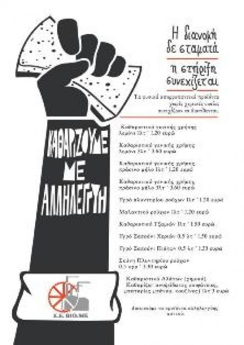 Καθαρίζουμε με Αλληλεγγύη: 1η Διάθεση Προϊόντων της ΒΙΟΜΕ στη Νίκαια