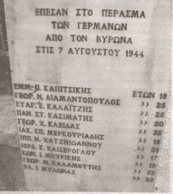 7 Αυγούστου 1944. Το Μπλόκο του Βύρωνα από 2 Γερμανικούς λόχους & 800 ταγματασφαλήτες.