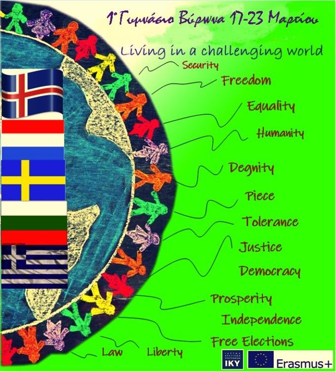 Το 1ο Γυμνάσιο Βύρωνα υποδέχεται μαθητές και καθηγητές στο πλαίσιο του Ευρωπαϊκού Προγράμματος Erasmus  με τίτλο ''Living in a Challenging World''
