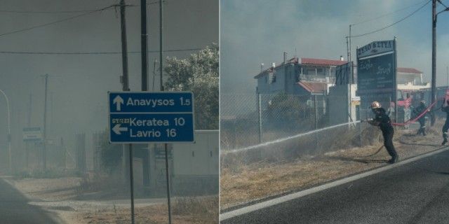 Ανεξέλεγκτη η φωτιά: Καίγονται σπίτια - Εκκενώνονται Ανάβυσσος, Παλαιά Φώκαια και μικροί οικισμοί