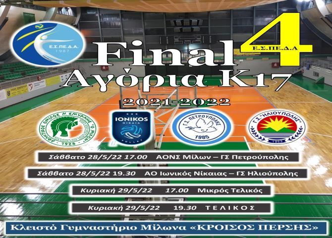 FINAL FOUR ΑΓΟΡΙΑ Κ17 - ΕΣΠΕΔΑ 2021-22