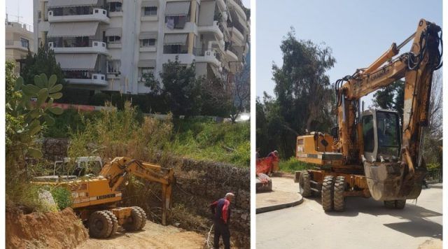 Μέλη του Δικτύου πολιτών για την διάσωση του ρέματος Πικροδάφνης  μπλόκαραν έργα χωρίς άδεια στο Ρέμα της Πικροδάφνης