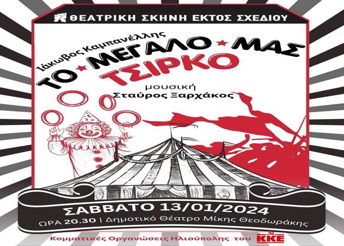 ''Το Μεγάλο μας Τσίρκο'' από τη Θεατρική Σκηνή Εκτός Σχεδίου 