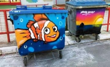 Γκράφιτι με μήνυμα από την Εθελοντική Ομάδα του Δήμου Αλίμου