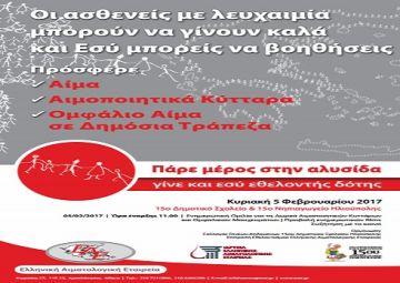15ο Δημοτικό Σχολείο Ηλιούπολης - Αιματολογική Ημερίδα με θέμα «Πάρε μέρος στην αλυσίδα - γίνε κι εσύ εθελοντής δότης»