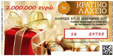 Πρωτοχρονιάτικο Λαχείο - Η κλήρωση - Οι αριθμοί που κερδίζουν.