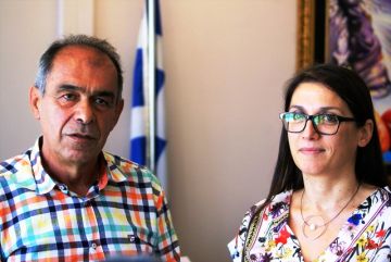 Συνάντηση εργασίας του Προέδρου της Π.Ε.Δ.Α. Γιώργου Ιωακειμίδη  και της Δημάρχου Δήμου Αγίου Δημητρίου, Μαρία Ανδρούτσου