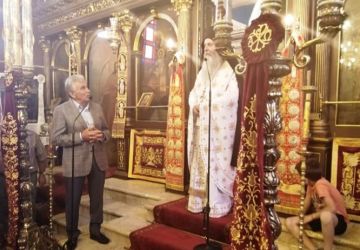 Θεία Λειτουργία στην Φανερωμένη Λευκάδας,  προς τιμήν του Συλλόγου Λευκαδίων Ηλιούπολης.