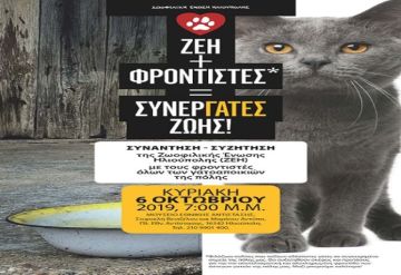 Συνάντηση  Ζ.Ε.Η. και  φροντιστών των άστεγων γατιών σε κάθε γειτονιά της Ηλιούπολης.