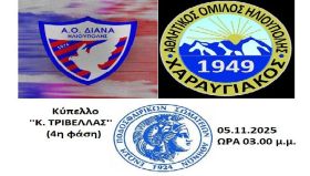  Νίκη - πρόκριση για την ΔΙΑΝΑ - Κύπελλο ''Κ. ΤΡΙΒΕΛΛΑΣ''(4η φάση)