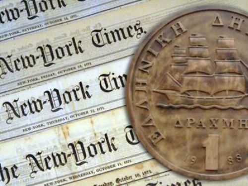 New York Times: Θα είχε αποτραπεί η ύφεση αν υπήρχε η δραχμή
