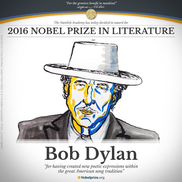 Στον Μπομπ Ντίλαν το Νόμπελ Λογοτεχνίας 2016