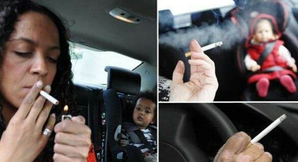 Πρόστιμο στο κάπνισμα και άτμισμα  μέσα στο αυτοκίνητο όταν επιβαίνουν παιδιά κάτω των 12 ετών.