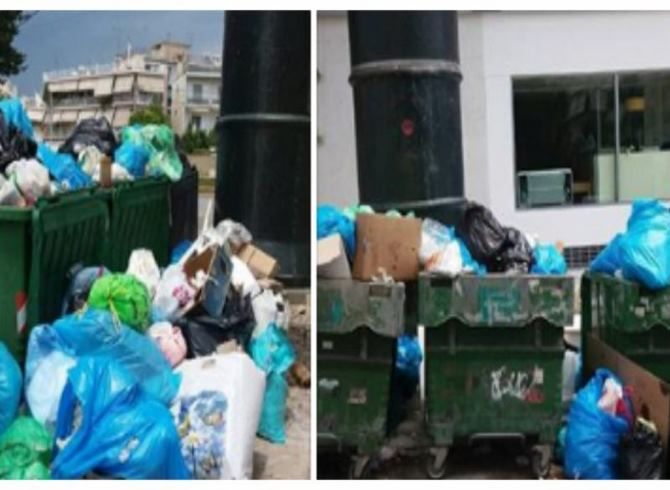 Ηλιούπολη: Σαπίζουν τα σκουπίδια στην πλατεία Κανάρια (ΕΙΚΟΝΕΣ)