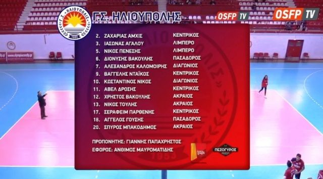 Ήττα του Γ.Σ.Ηλιούπολης από την Α.Ε.Αρμενική (Μικρός τελικός F4 παίδων βόλεϊ)