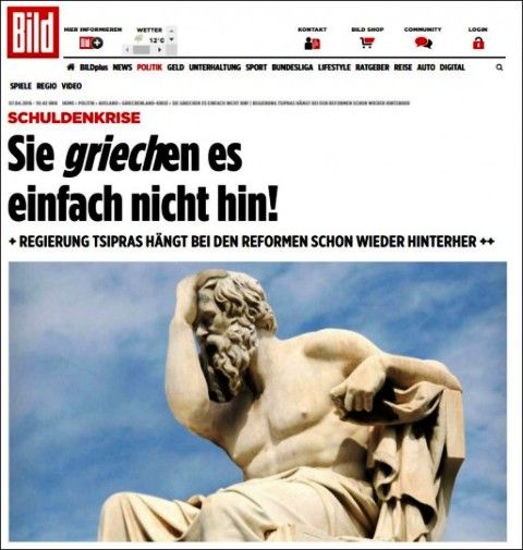 Η Bild προκαλεί με photoshop στο άγαλμα του Σωκράτη