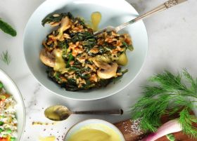 Η συνταγή της ημέρας: ''Σπανακόρυζο ντοματένιο και λεμονάτο με μανιτάρια''